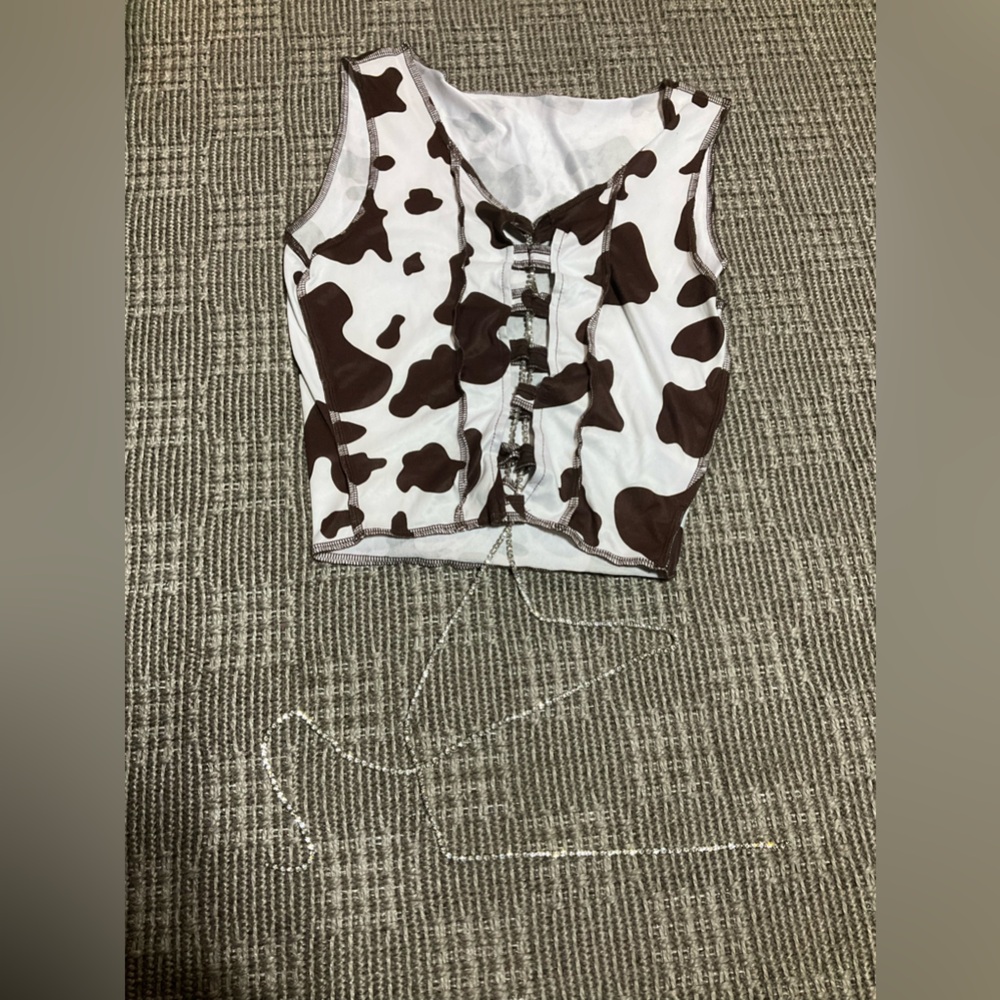 Cow Print Vest